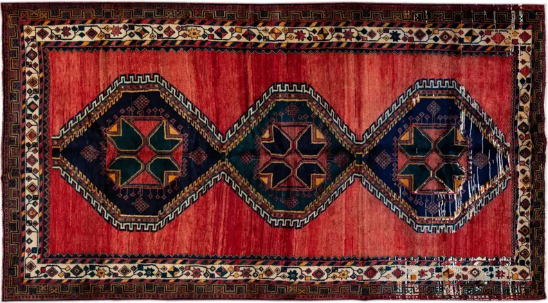 Shiraz Red Medallion Wool Rug - Apadana - Red