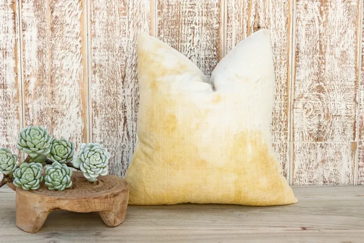 Ajila Yellow Organic Silk Pillow - de-cor