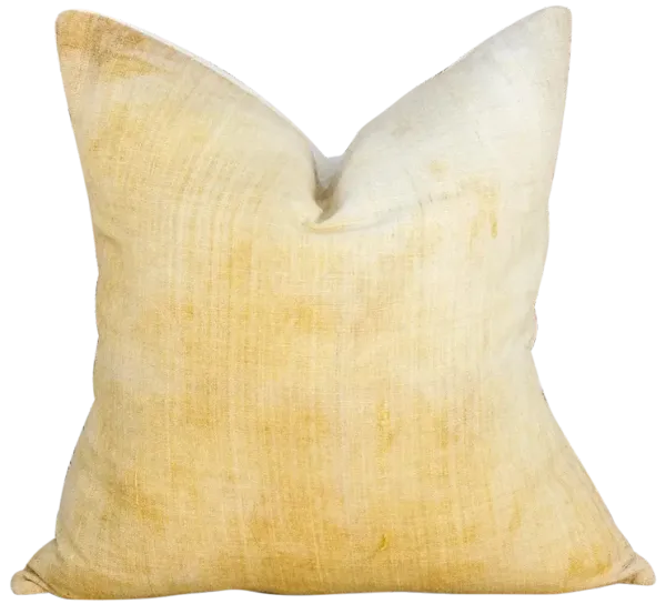 Ajila Yellow Organic Silk Pillow - de-cor