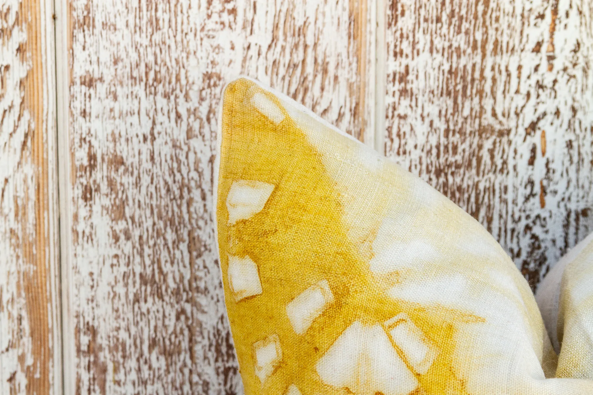 Murela Yellow Organic Silk Pillow - de-cor