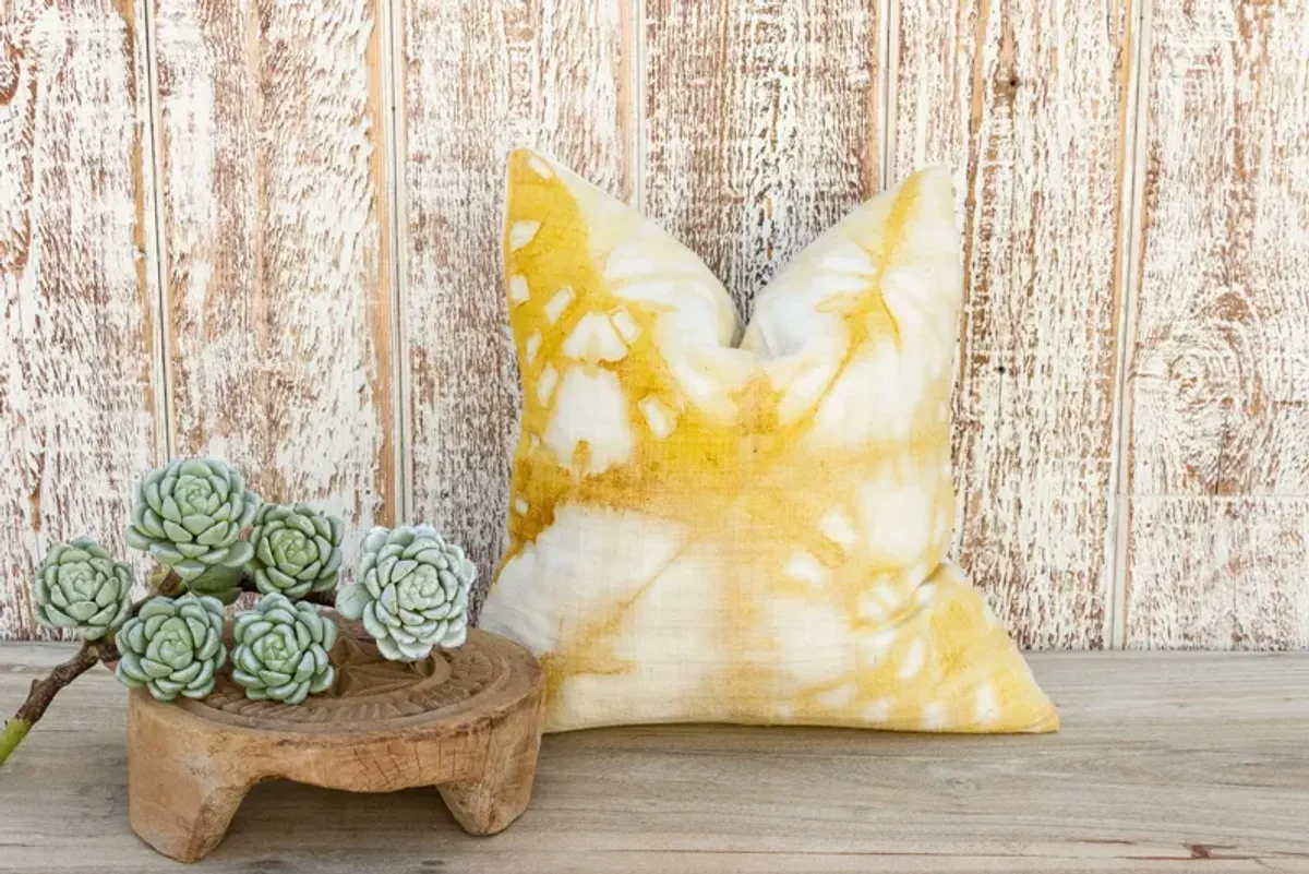 Murela Yellow Organic Silk Pillow - de-cor