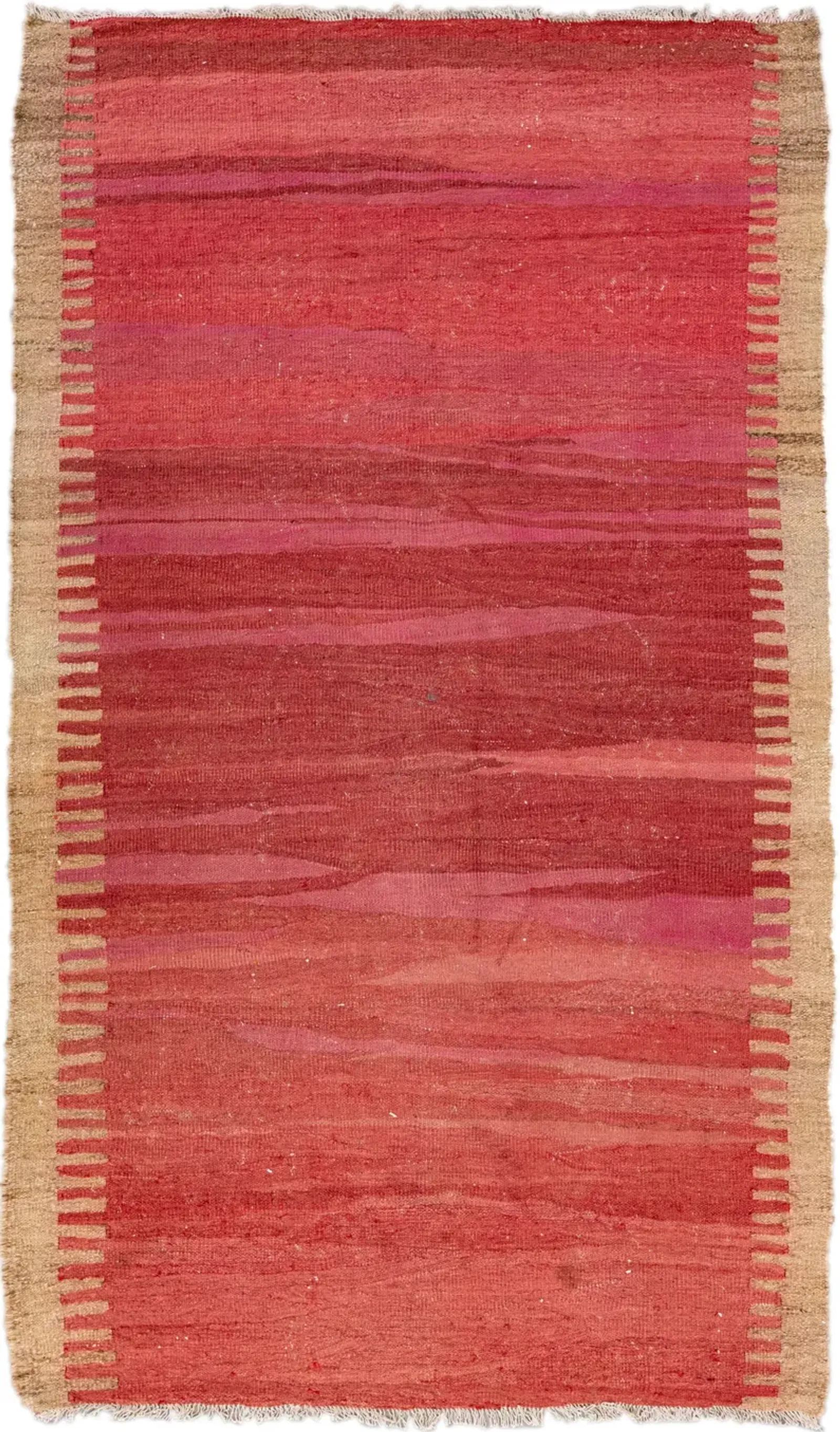 Vintage Kilim Red Wool Runner Rug - Apadana - Red