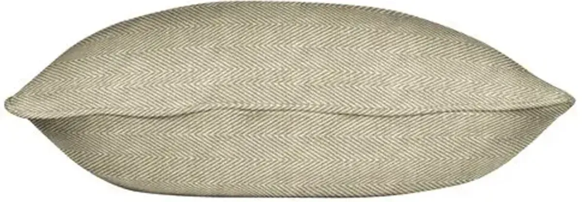 Jennings Pillow - Green/Natural Herringbone - Handcrafted