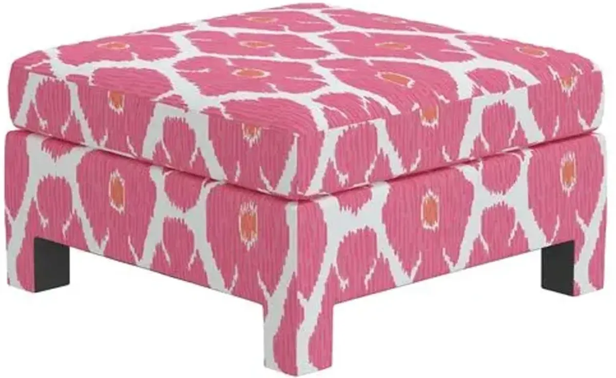 Liba Ottoman - Poppy - Lotus - Pink