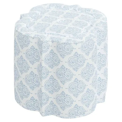 Shiza Ottoman - Issa Light Indigo - Blue