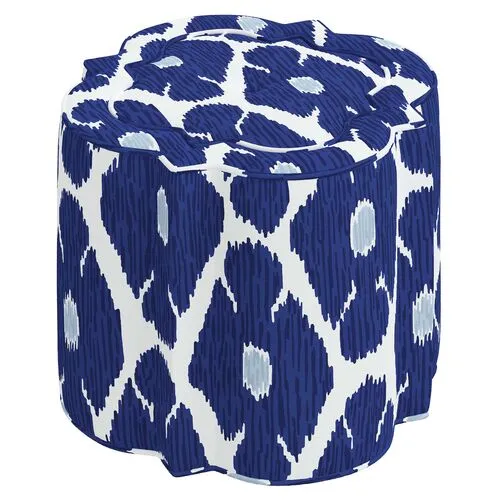 Shiza Ottoman - Poppy - Blue