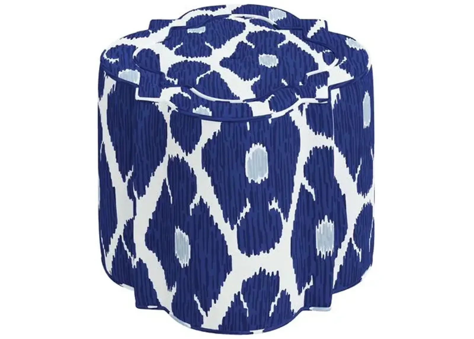 Shiza Ottoman - Poppy - Blue