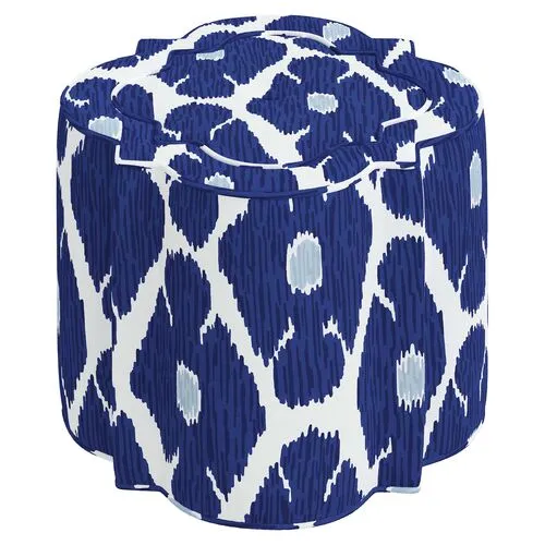 Shiza Ottoman - Poppy - Blue