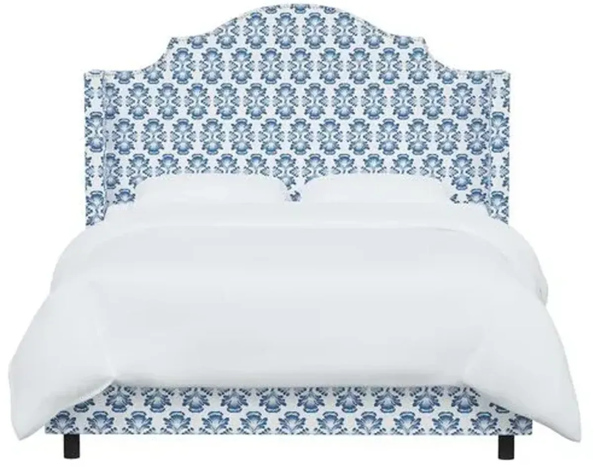 Samrina Wingback Bed - Bamana Lapis - Blue