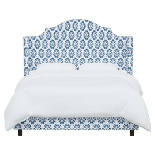 Samrina Wingback Bed - Bamana Lapis - Blue