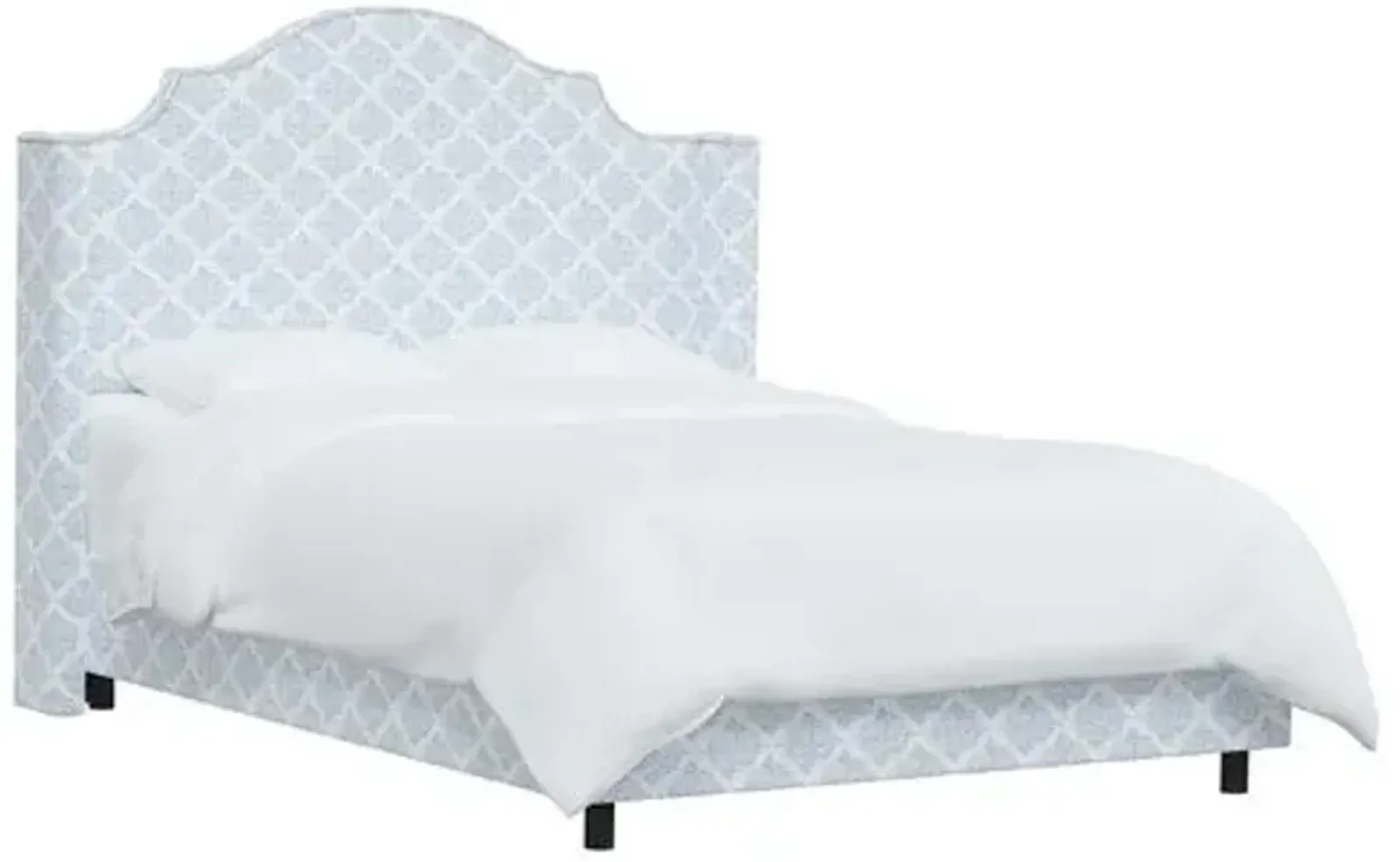 Samrina Wingback Bed - Issa Light Indigo - Blue