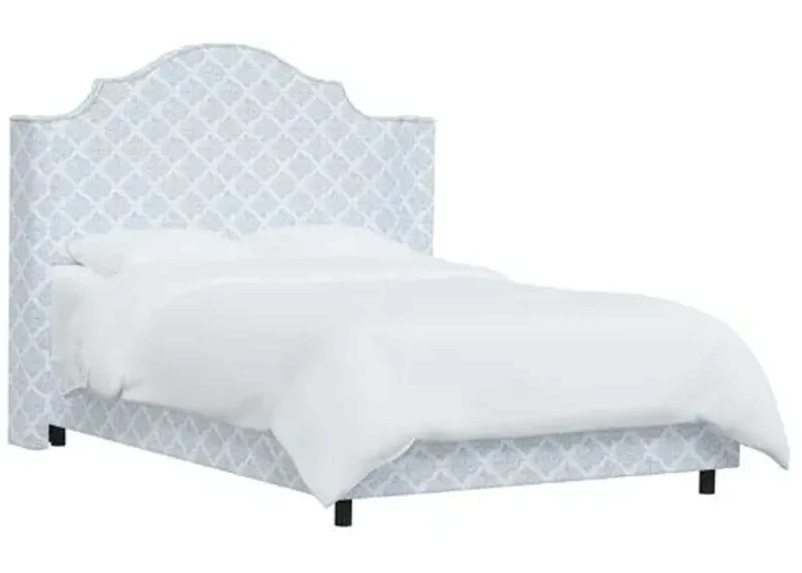 Samrina Wingback Bed - Issa Light Indigo - Blue