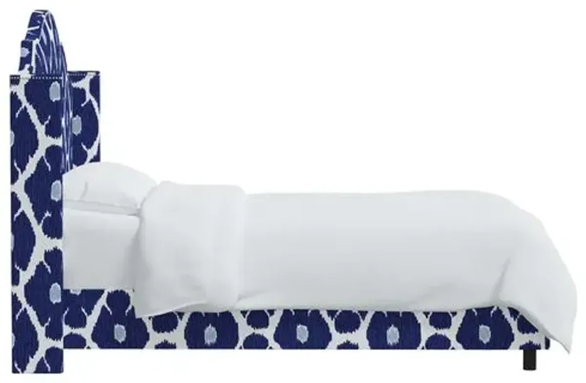 Samrina Wingback Bed - Poppy - Blue