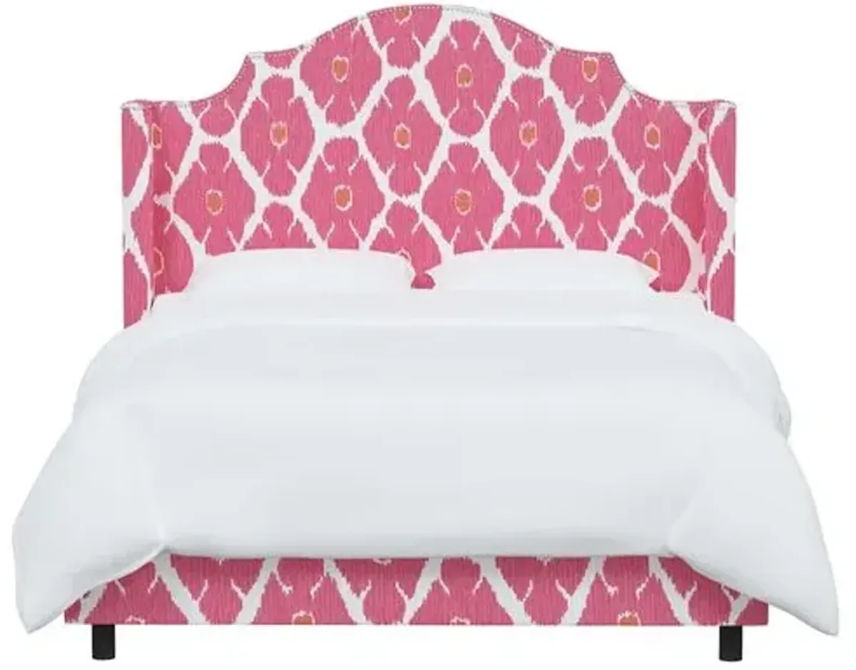 Samrina Wingback Bed - Poppy - Pink