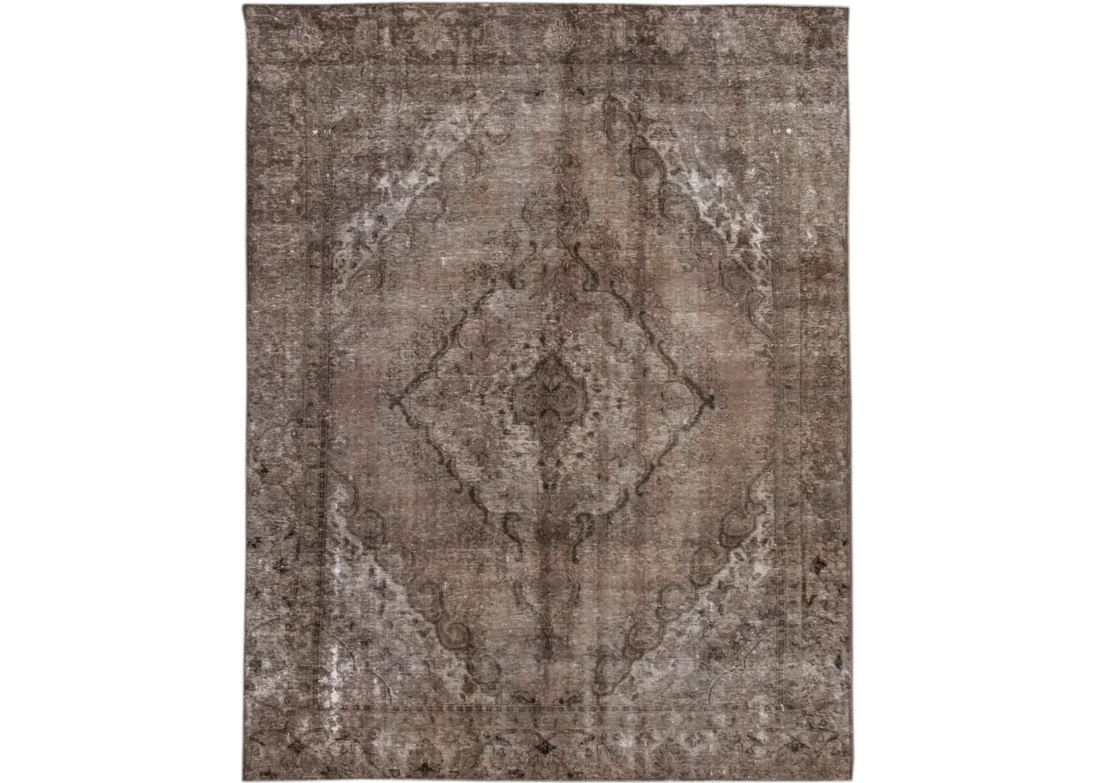 Brown Vintage Medallion Wool Rug - Apadana - Brown