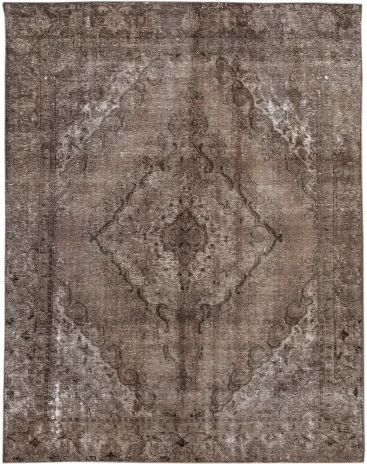 Brown Vintage Medallion Wool Rug - Apadana - Brown