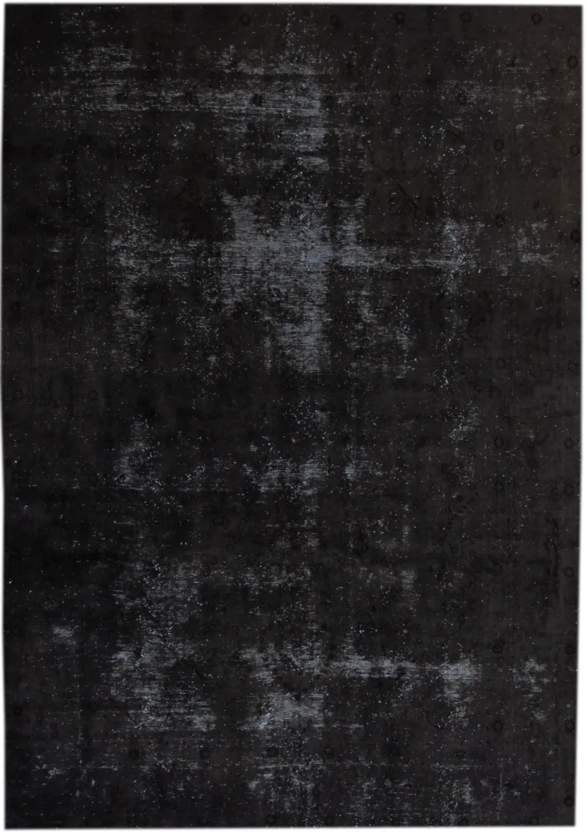 Charcoal Vintage Handmade Wool Rug - Apadana - Black - Black