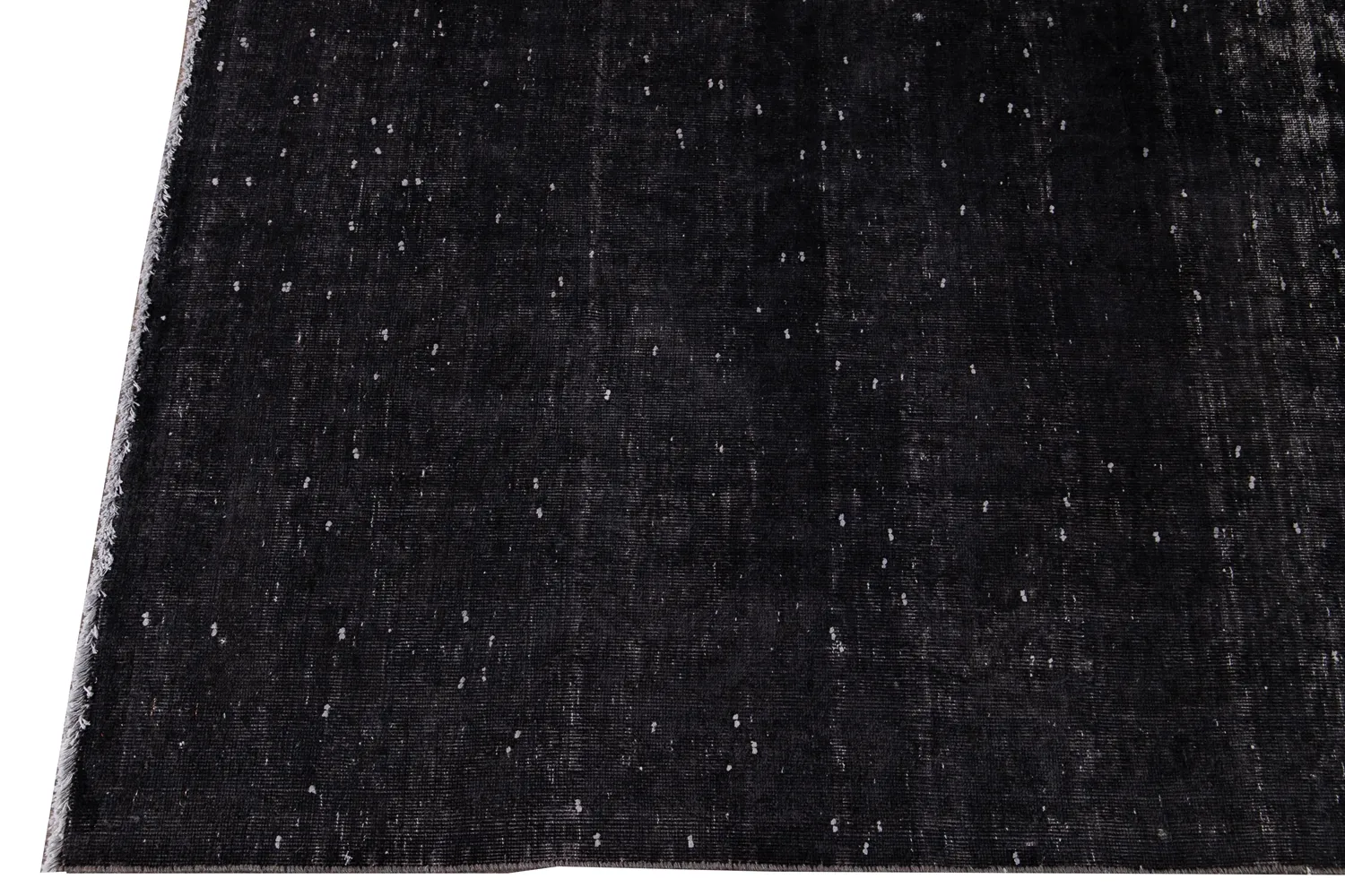 Vintage Black Distressed Wool Rug - Apadana - Black