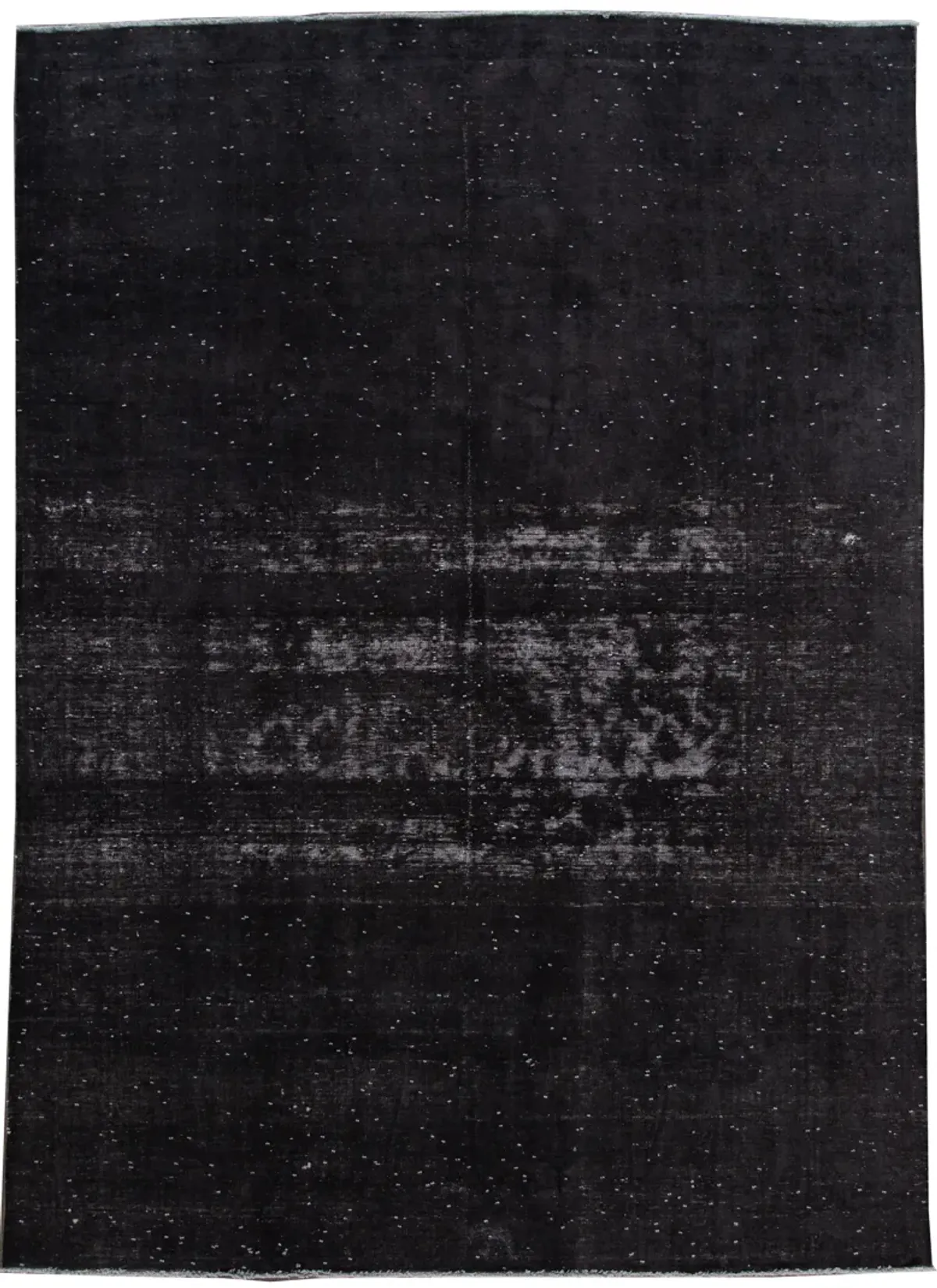 Vintage Black Distressed Wool Rug - Apadana - Black