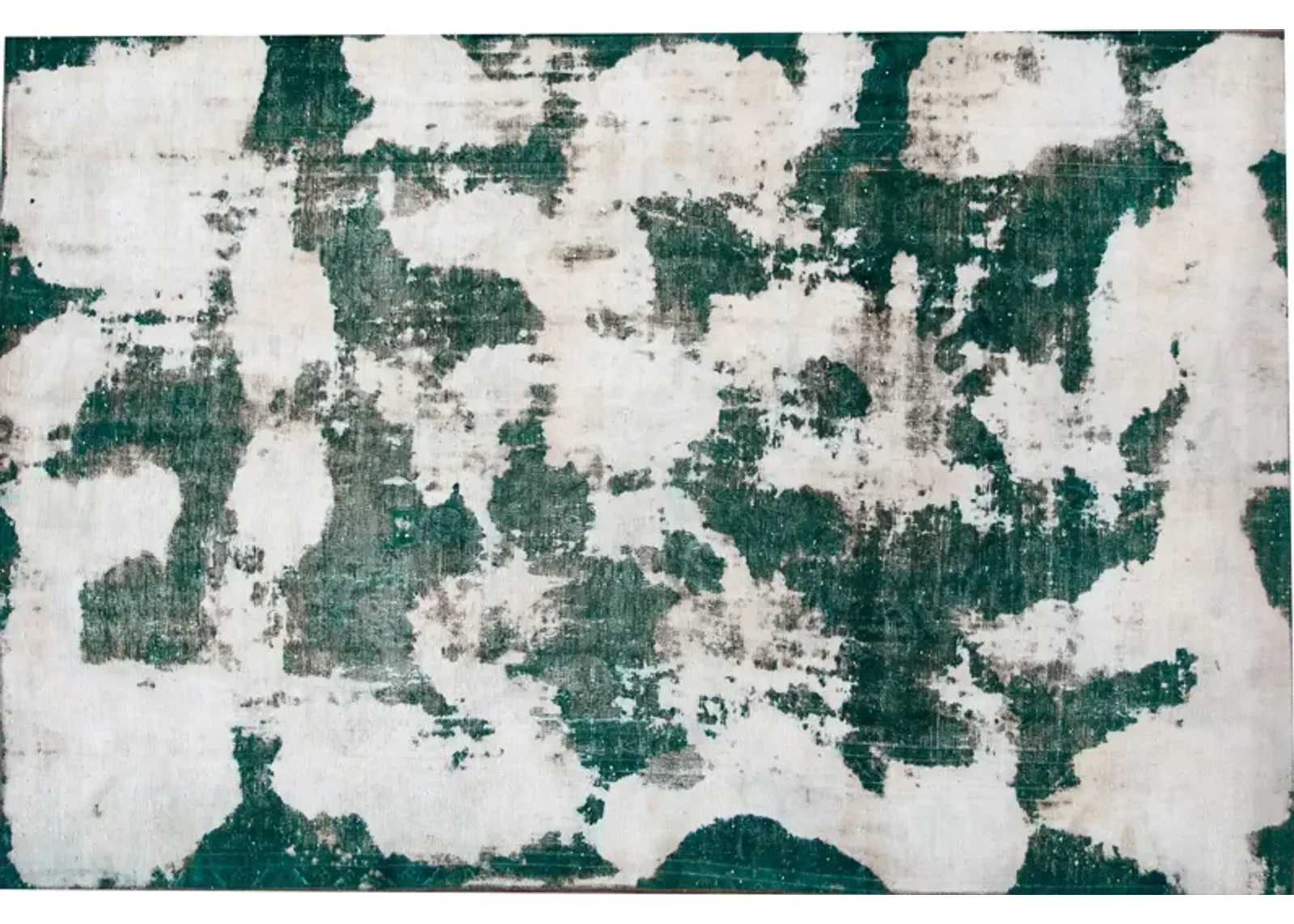 Vintage Abstract Green Wool Rug - Apadana - Green