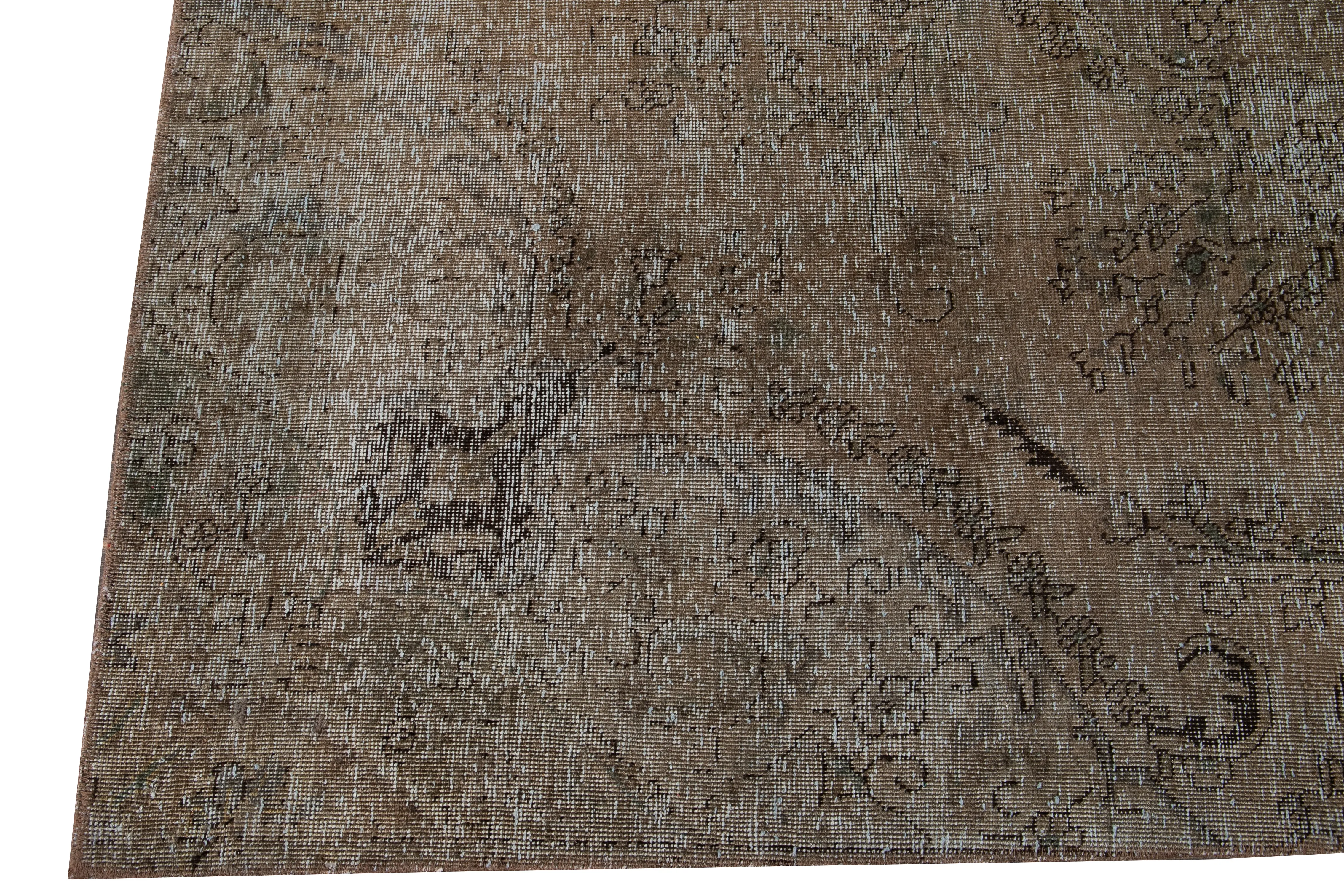 Vintage Brown Wool Rug - Apadana - Brown