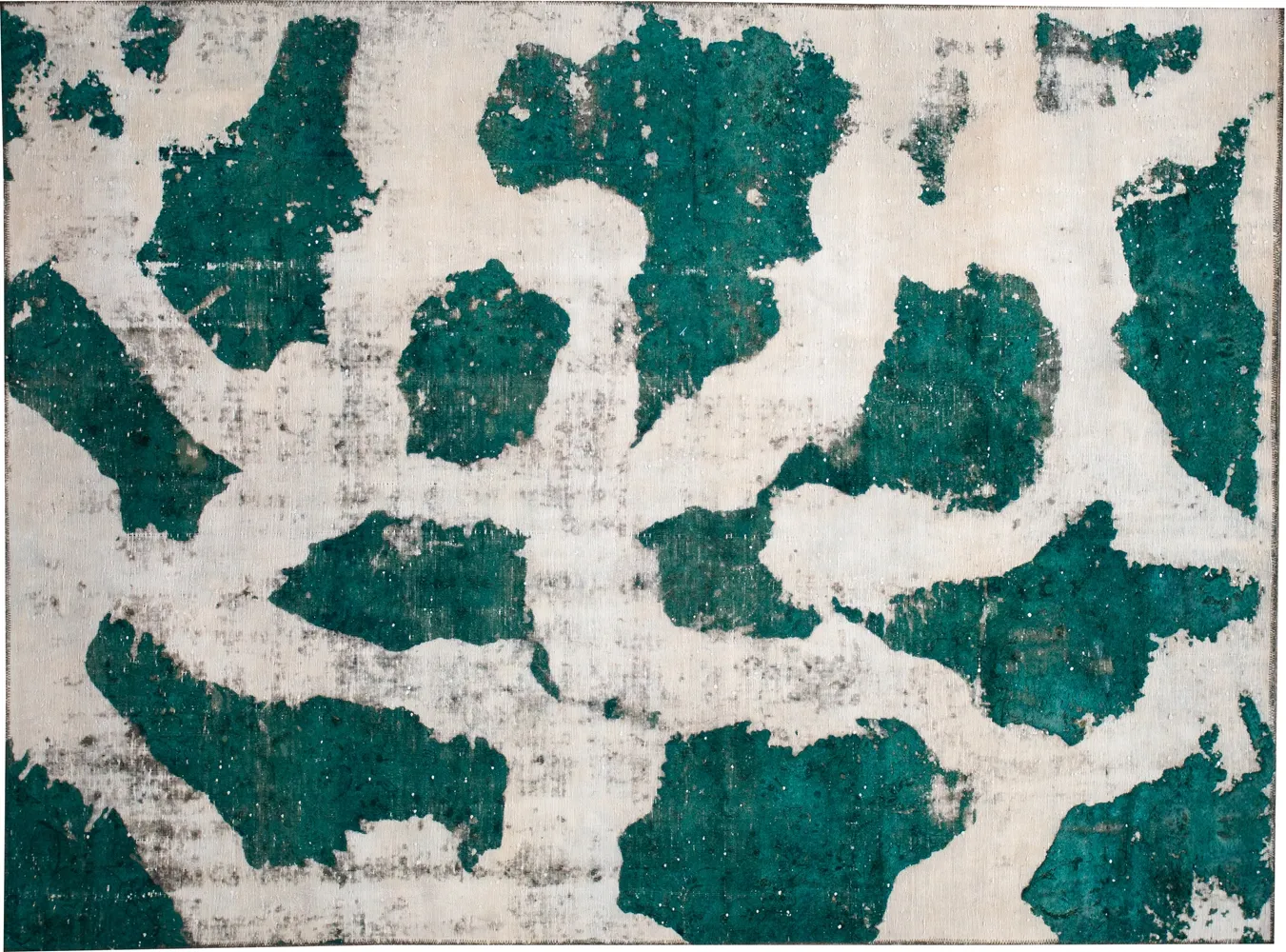 Green Vintage Abstract Wool Rug - Apadana - Green