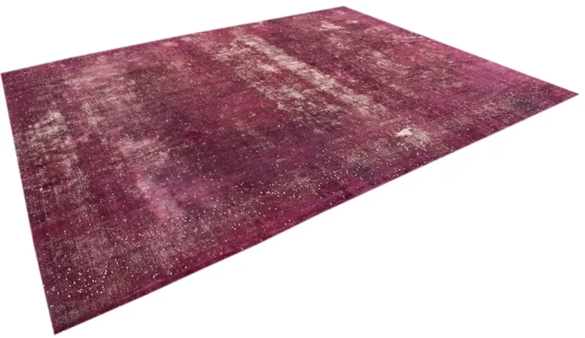 Pink Vintage Abstract Wool Rug - Apadana - Pink