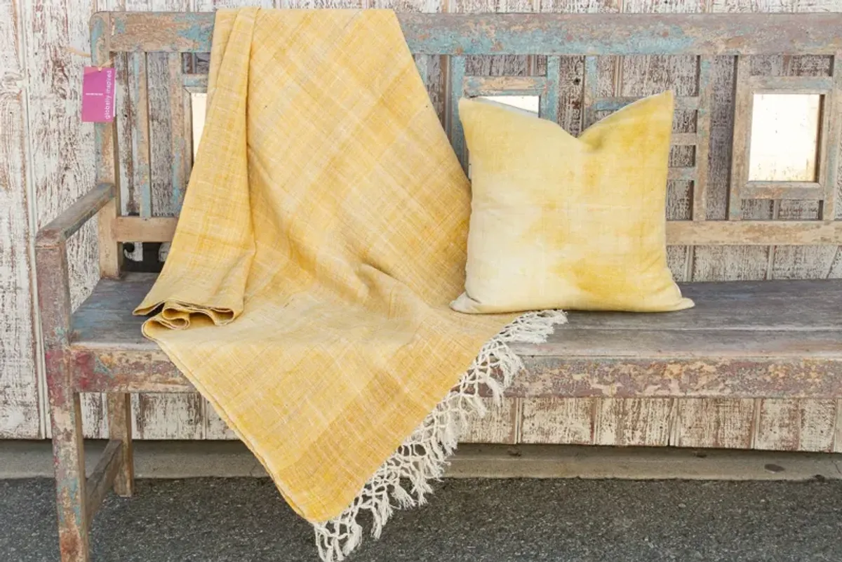 Lemon Burst Organic Silk Throw - de-cor - Yellow