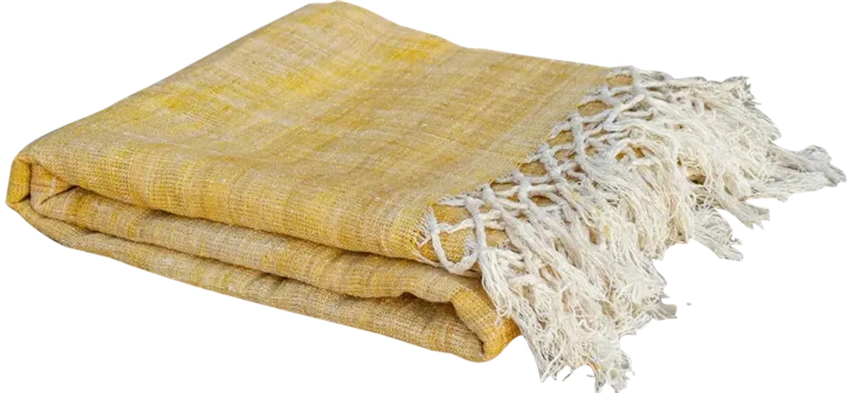 Lemon Burst Organic Silk Throw - de-cor - Yellow