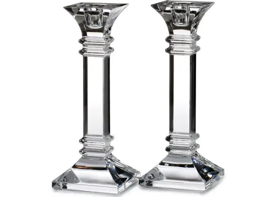 Set of 2 Treviso Candlestick - Waterford - Clear