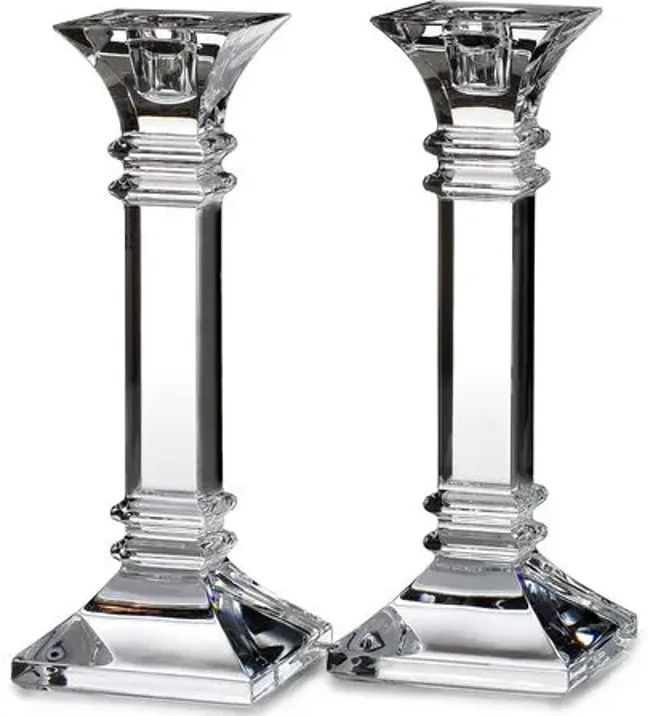 Set of 2 Treviso Candlestick - Waterford - Clear