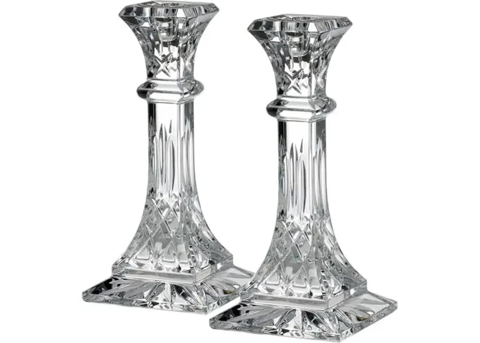 Set of 2 Lismore Candlestick - Waterford - Clear