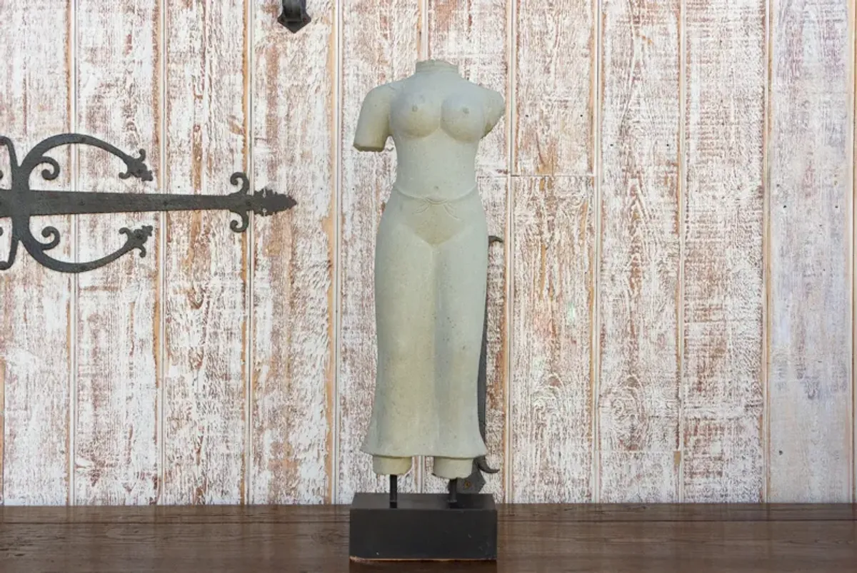 Vintage Southeast Asian Cast Statue - de-cor - White