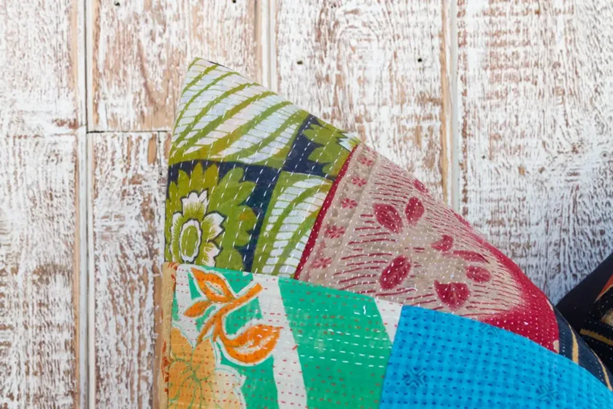 Suki Large Boho Kantha Pillow - de-cor