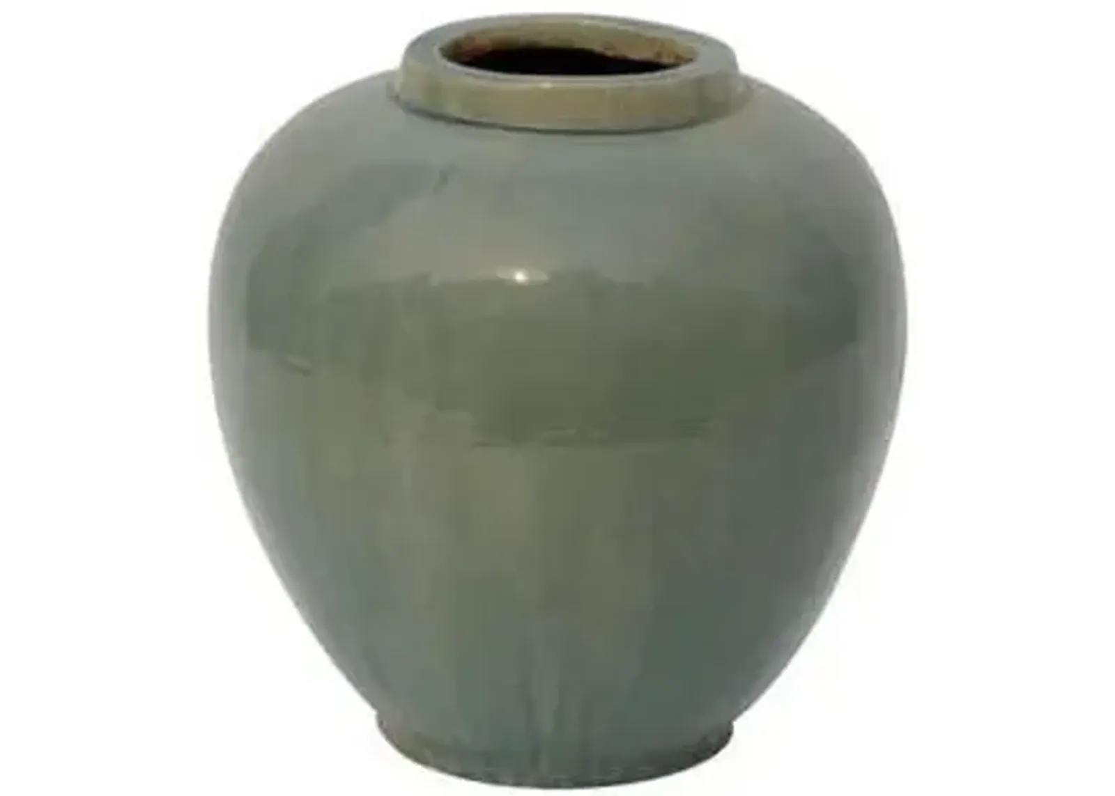 Snow Apple-Shape Pot - Antique Green