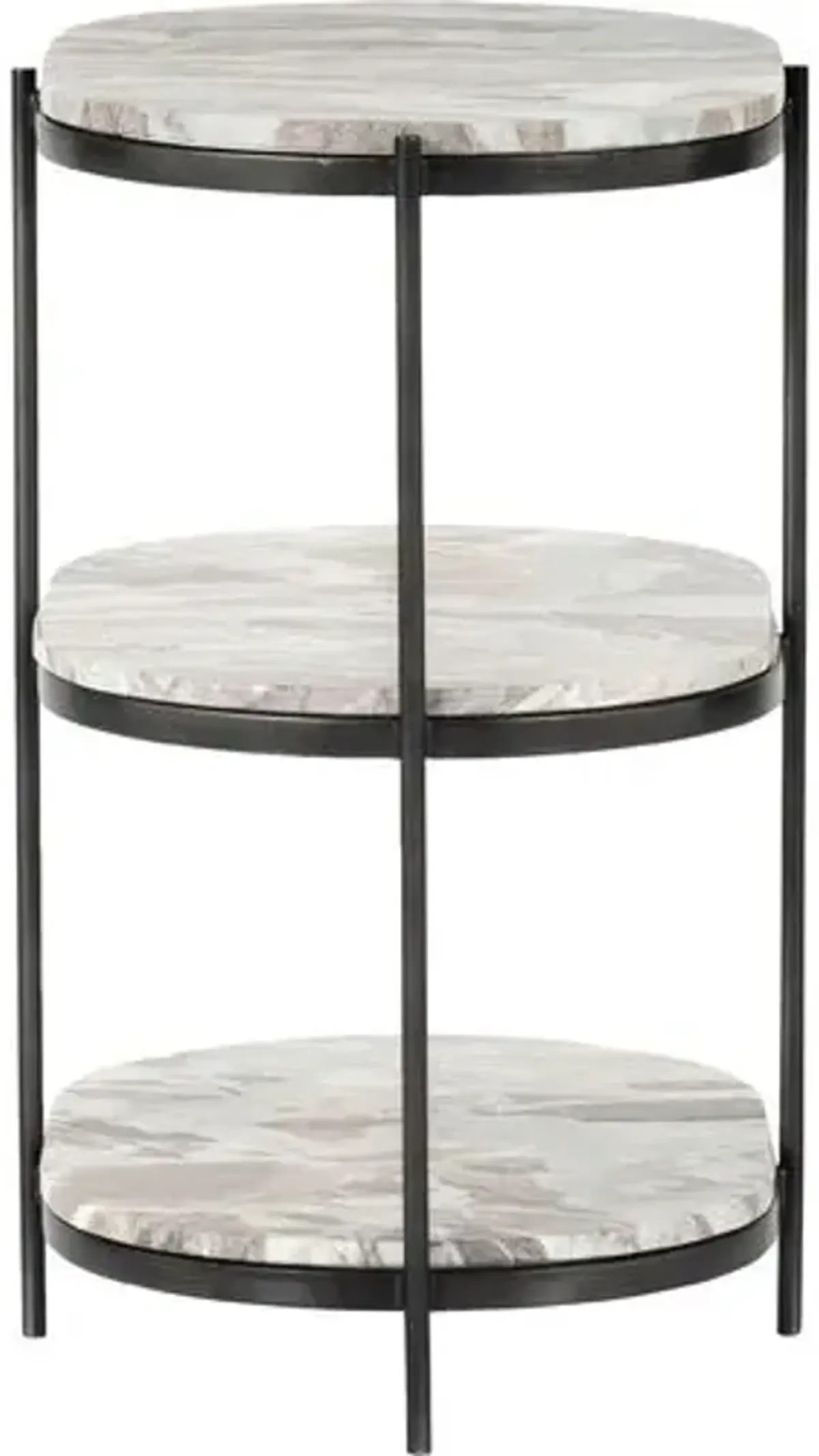 Lawson Oval Marble Nightstand - Gray