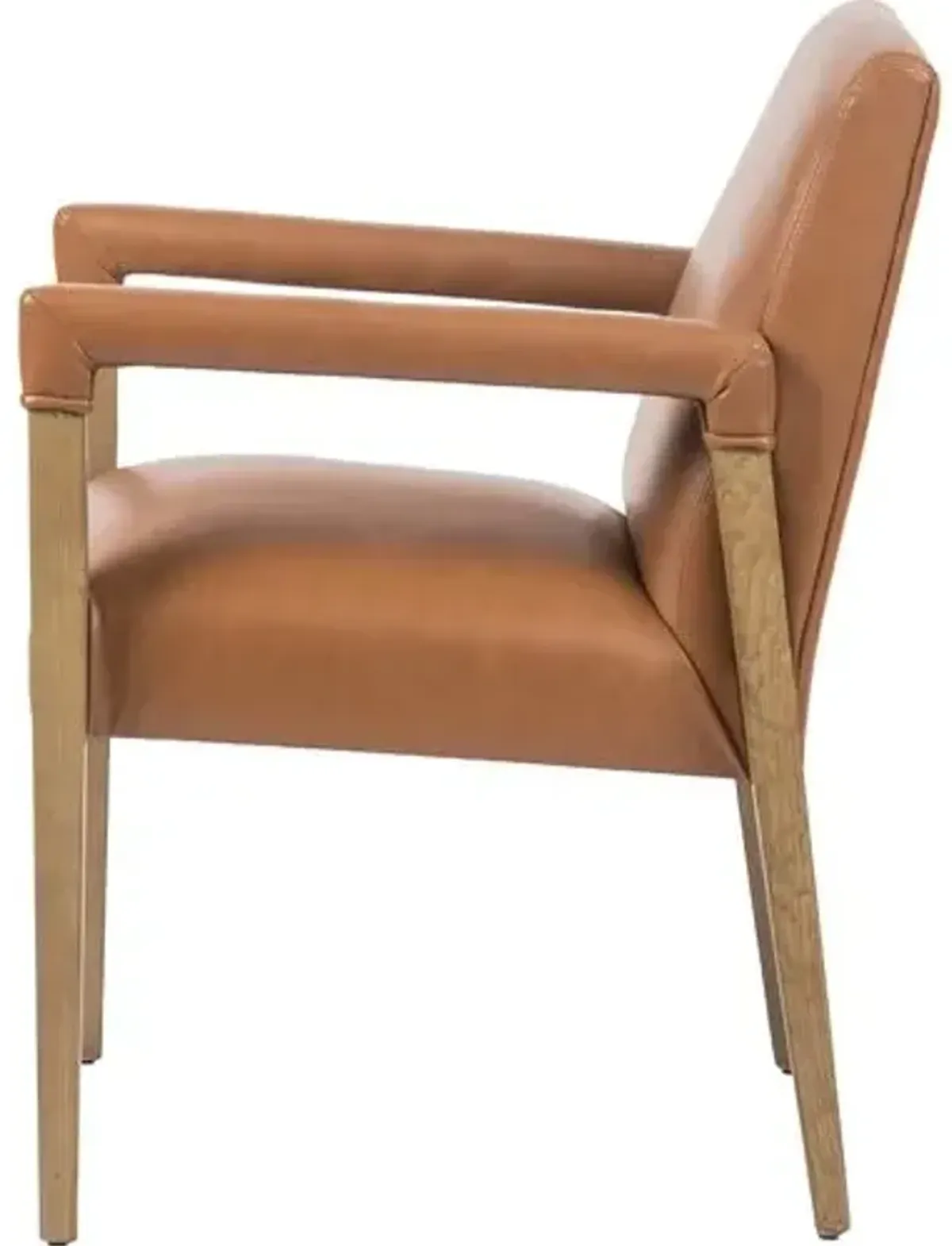 Fairlee Leather Dining Chair - Butterscotch - Brown