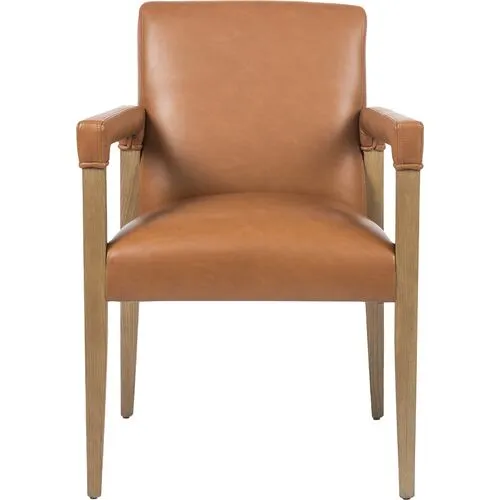 Fairlee Leather Dining Chair - Butterscotch - Brown