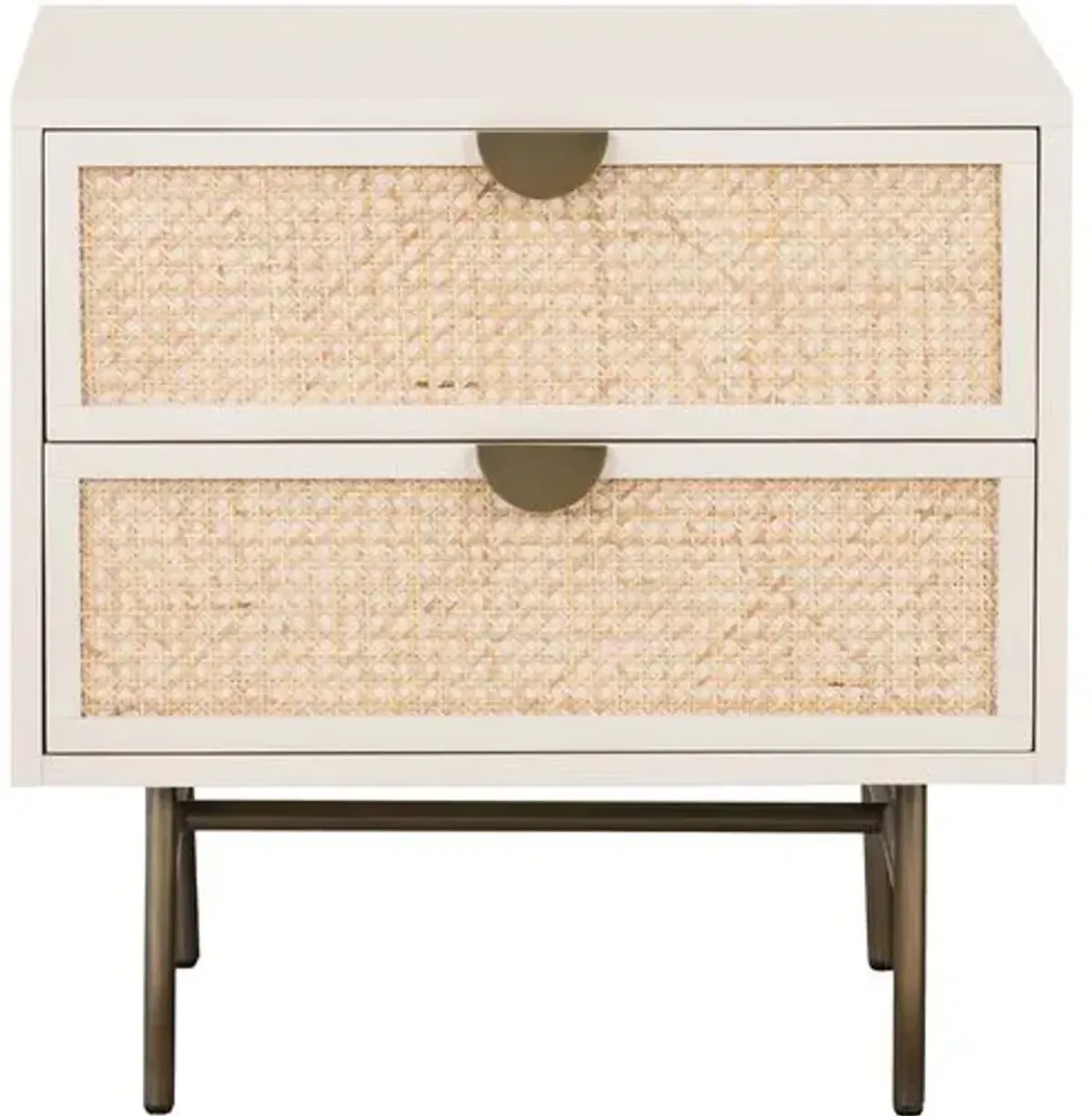 Amora 2-Drawer Nightstand - Cane/Alabaster