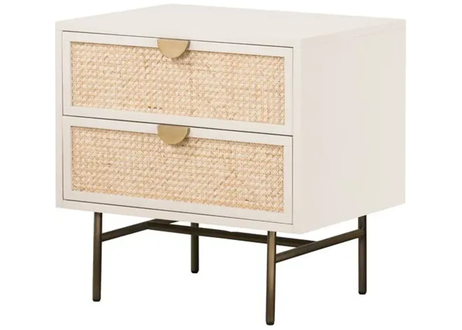 Amora 2-Drawer Nightstand - Cane/Alabaster