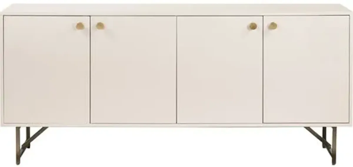 Roland 72' Sideboard - Alabaster/Brass - White