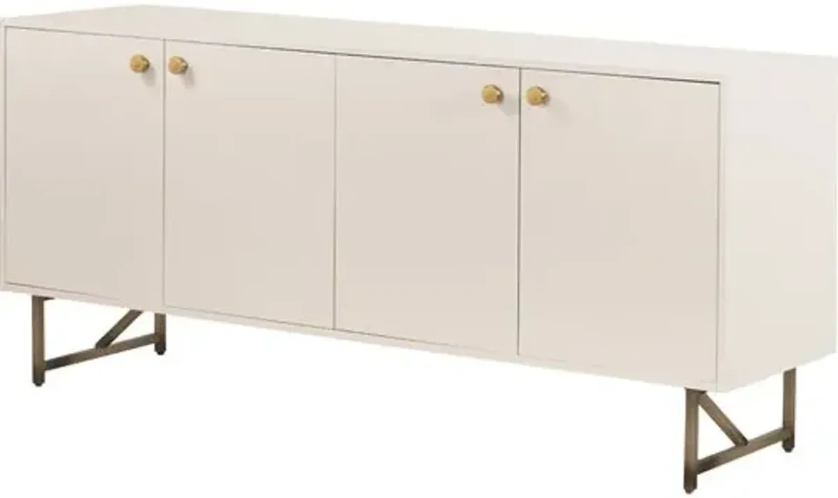 Roland 72' Sideboard - Alabaster/Brass - White