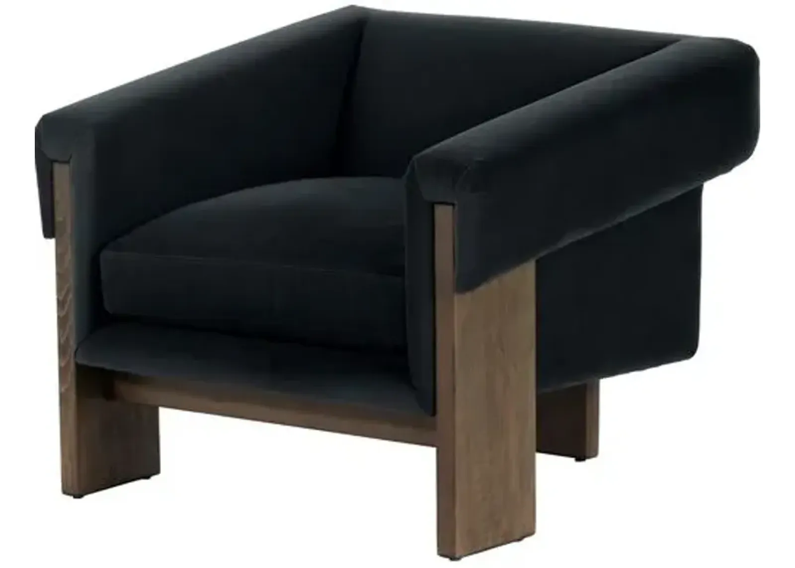 Ellery Velvet Accent Chair - Smoke - Black, Comfortable, Durable, Velvet Upholstery