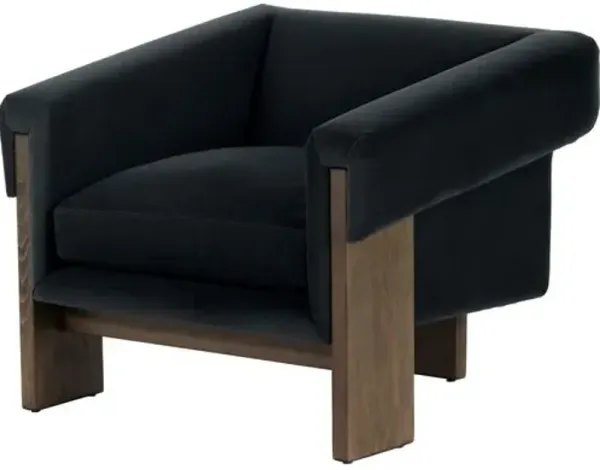 Cologne Velvet Accent Chair - Smoke - Black, Comfortable, Durable, Velvet Upholstery