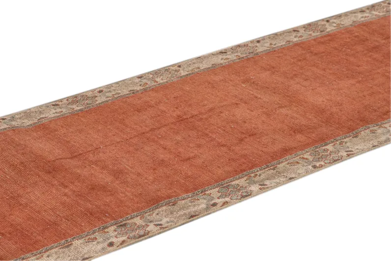 Vintage Persian Distressed Runner Rug - Apadana - Orange - Orange