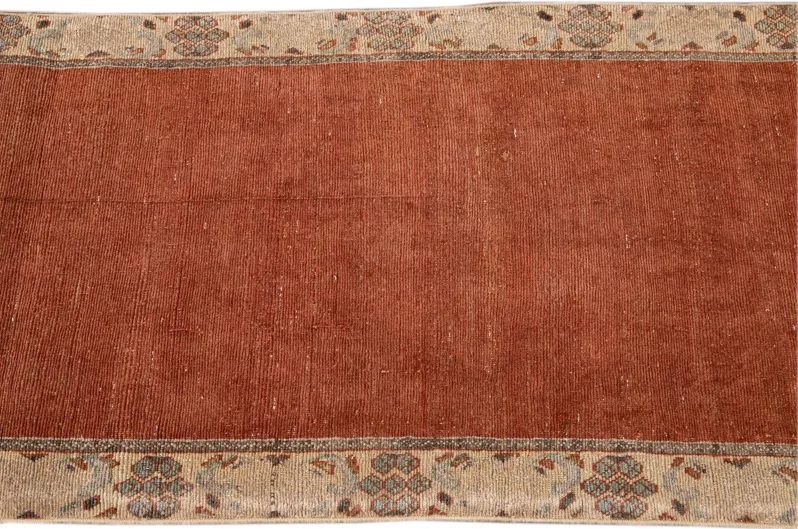 Vintage Persian Distressed Runner Rug - Apadana - Orange - Orange