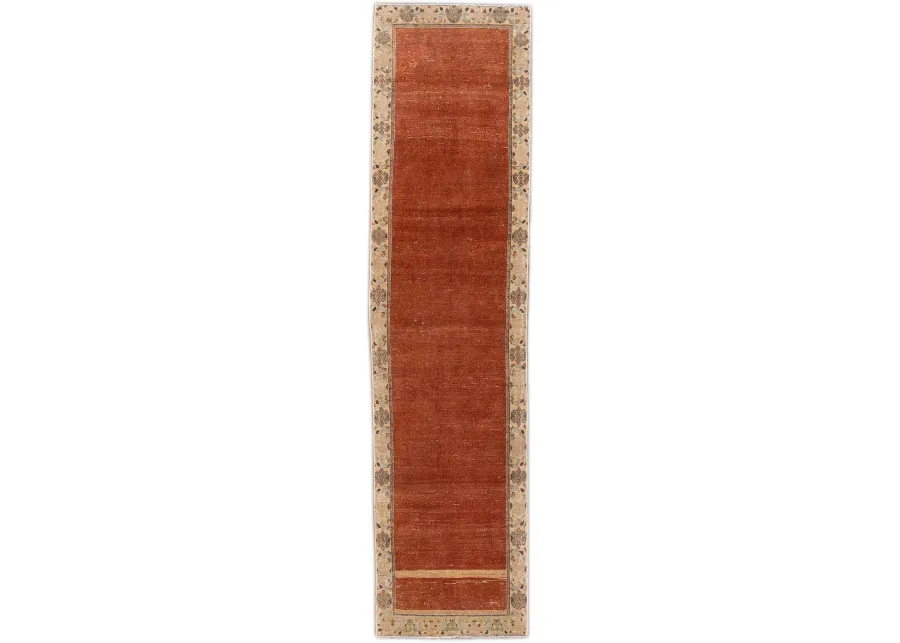 Vintage Persian Distressed Runner Rug - Apadana - Orange - Orange