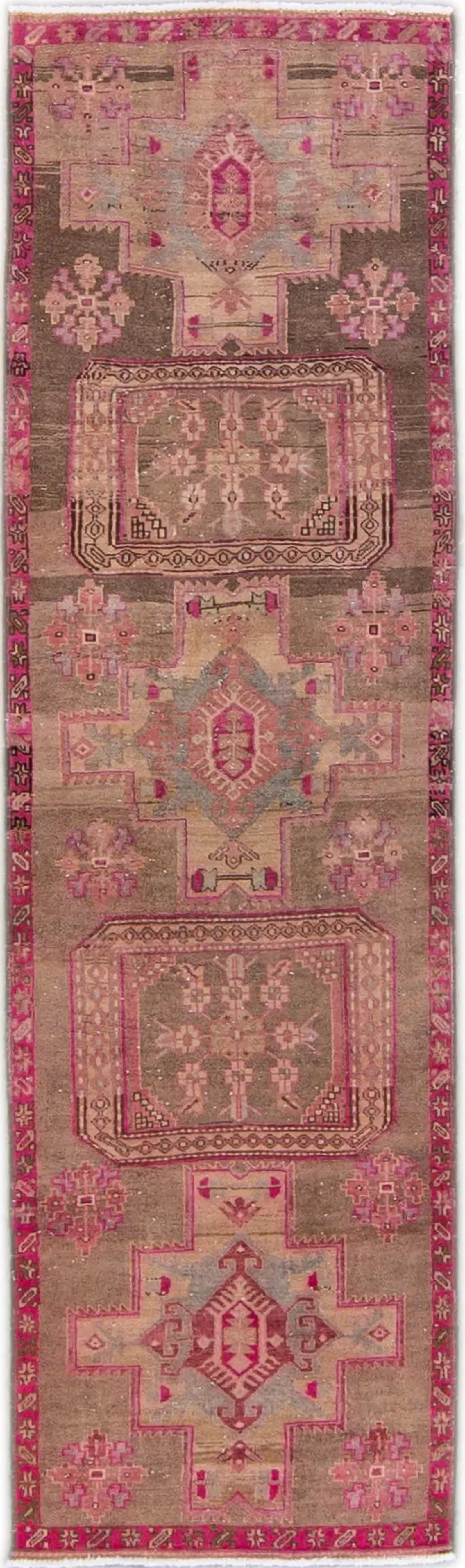 Vintage Persian Geo Runner 2'9" x 9'7" - Apadana - Pink