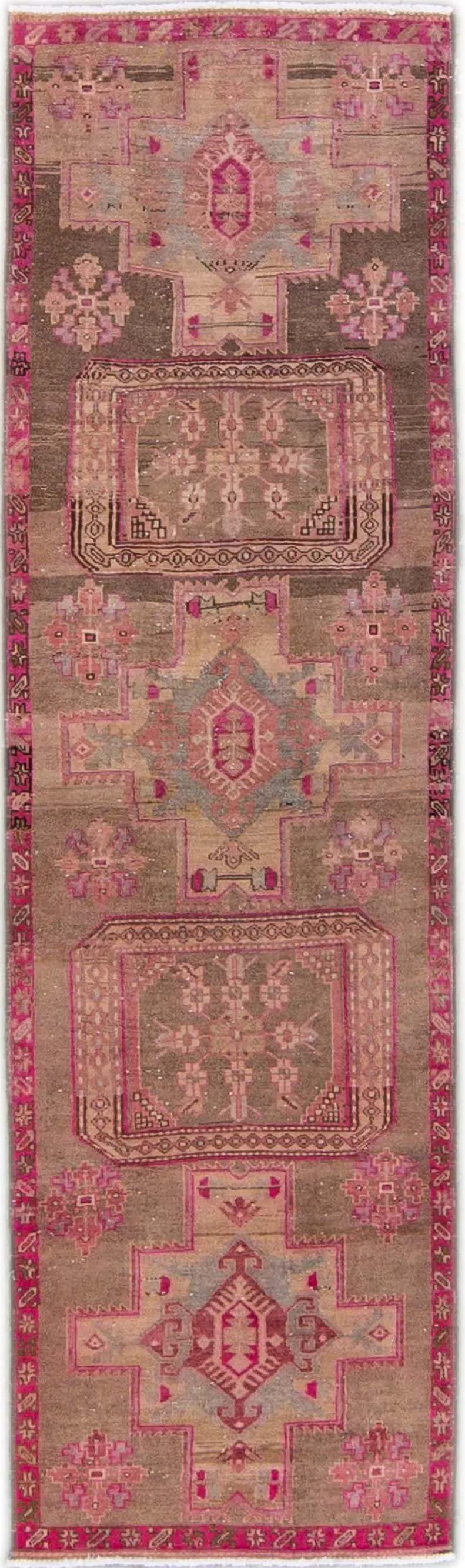 Vintage Persian Geo Runner 2'9" x 9'7" - Apadana - Pink