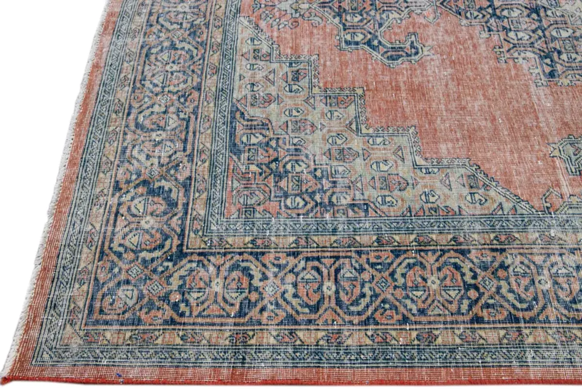 Vintage Persian Medallion Wool Rug - Apadana - Pink - Pink